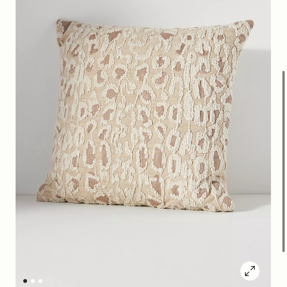 Anthropologie embroidered leopard accent pillow